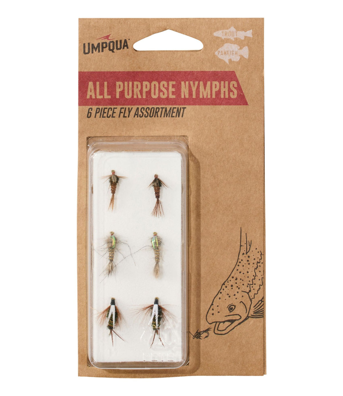 Umpqua All-Purpose Nymph Fly Assortment, 6 flies