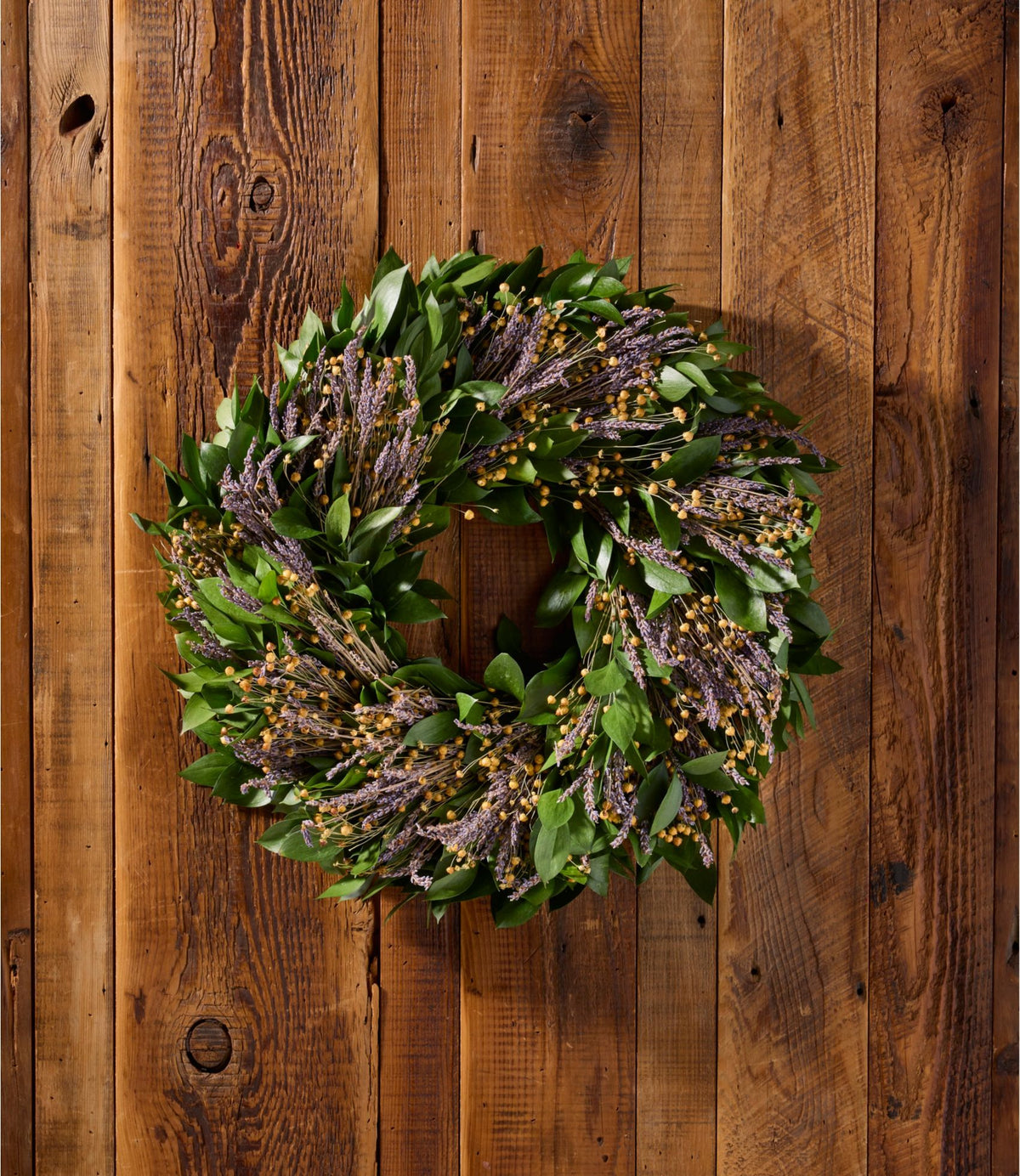 Ruscus and Lavender Wreath, 20"