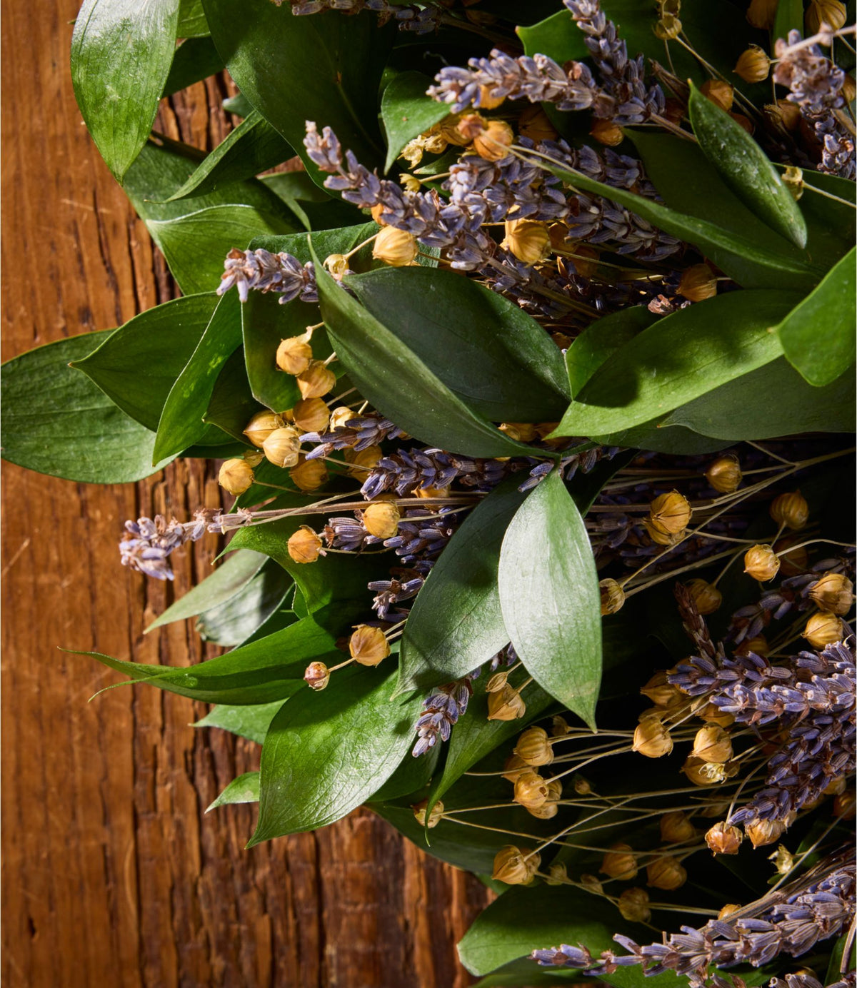 Ruscus and Lavender Wreath, 20"