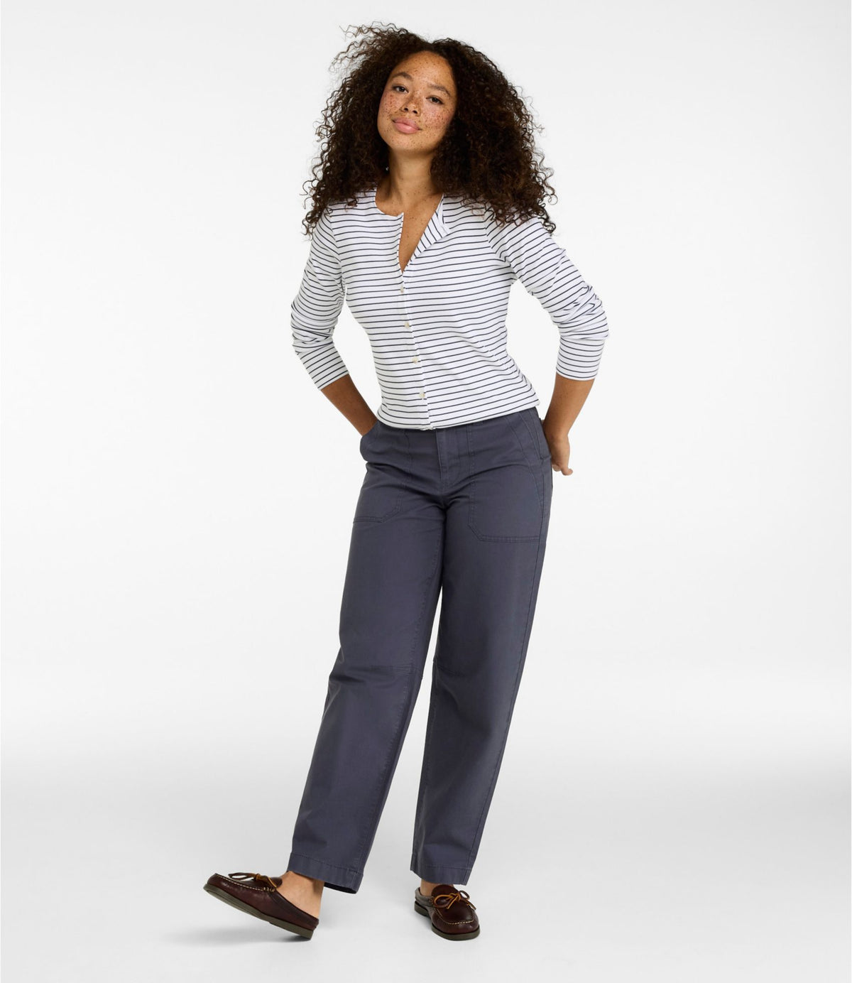 Women's 207 Vintage Cotton Canvas Pants, Mid-Rise Barrel-Leg