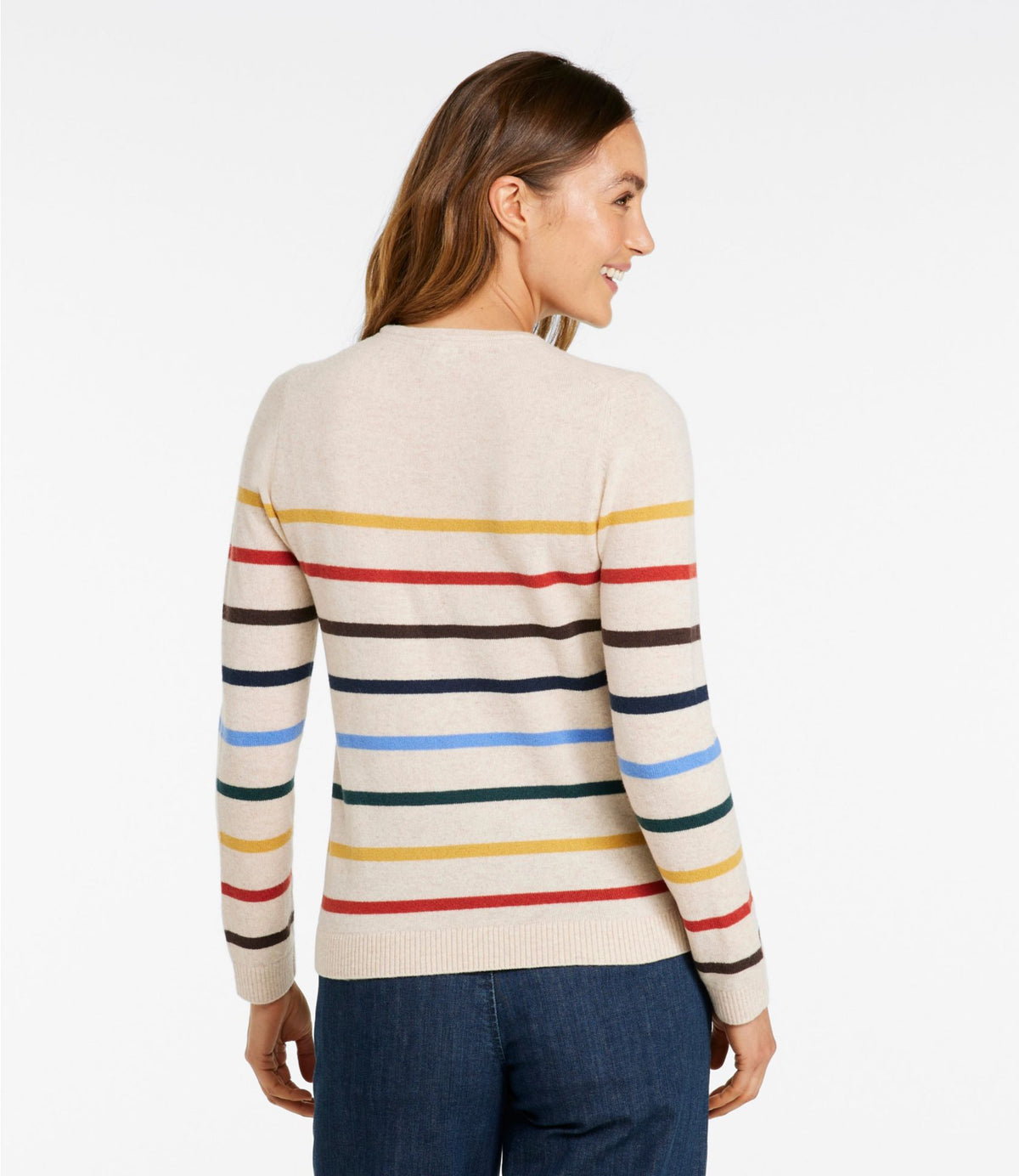 Women's Classic Cashmere Sweater, Crewneck Stripe