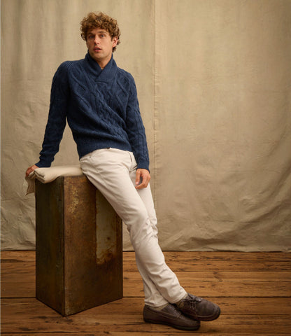 Men's Signature Ragg Wool Fisherman Sweater, Shawl Collar